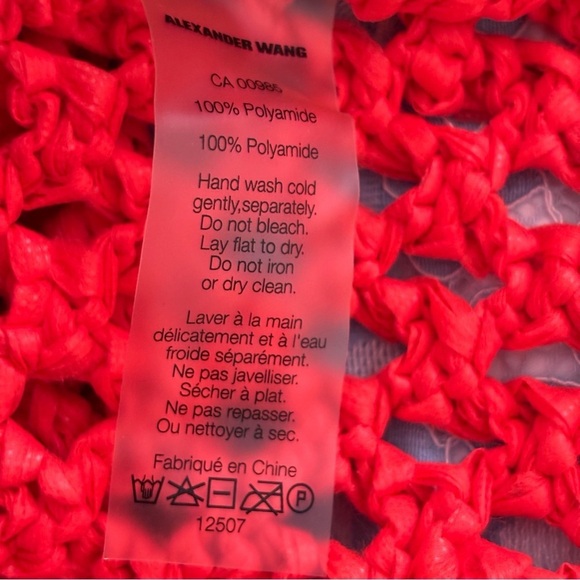 T Alexander Wang Crochet Top Small Orange - Picture 7 of 8